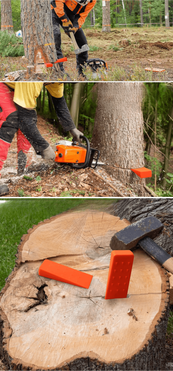 Gardio Klin do ścinania drzew – plastikowy klin do wyrębu, rozłupywania i obalania pni (5.5" / 8" / 10")