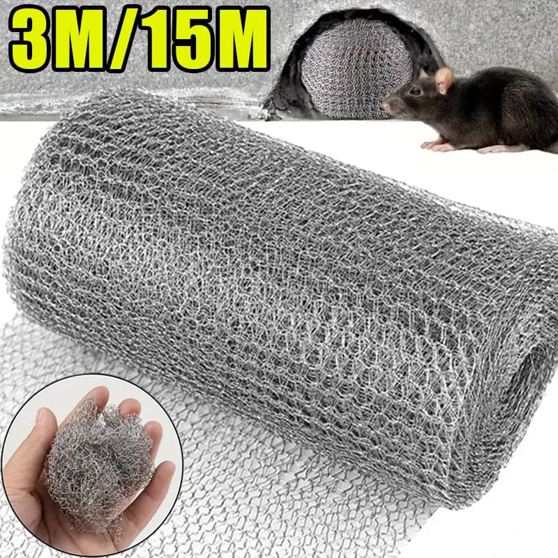 Siatka stalowa Gardio Steel Mesh – ochrona przed gryzoniami, owadami i ptakami, stal nierdzewna, szer. 12,7 cm, dł. 3–15 m