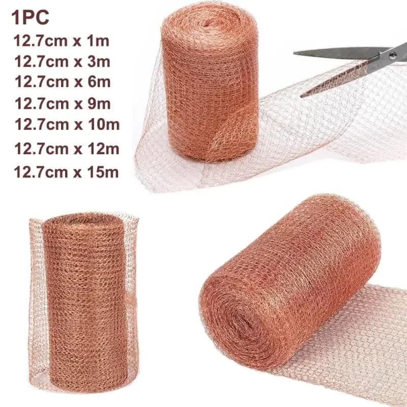 Siatka miedziana Gardio Copper Mesh – ochrona przed ślimakami, gryzoniami i ptakami, 12,7 cm szerokości (1–15 m długości)
